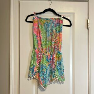 Lilly Pulitzer, Daisy, lovers coral , pom-pom romper